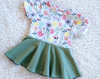 Spring floral girl's peplum top size 2T