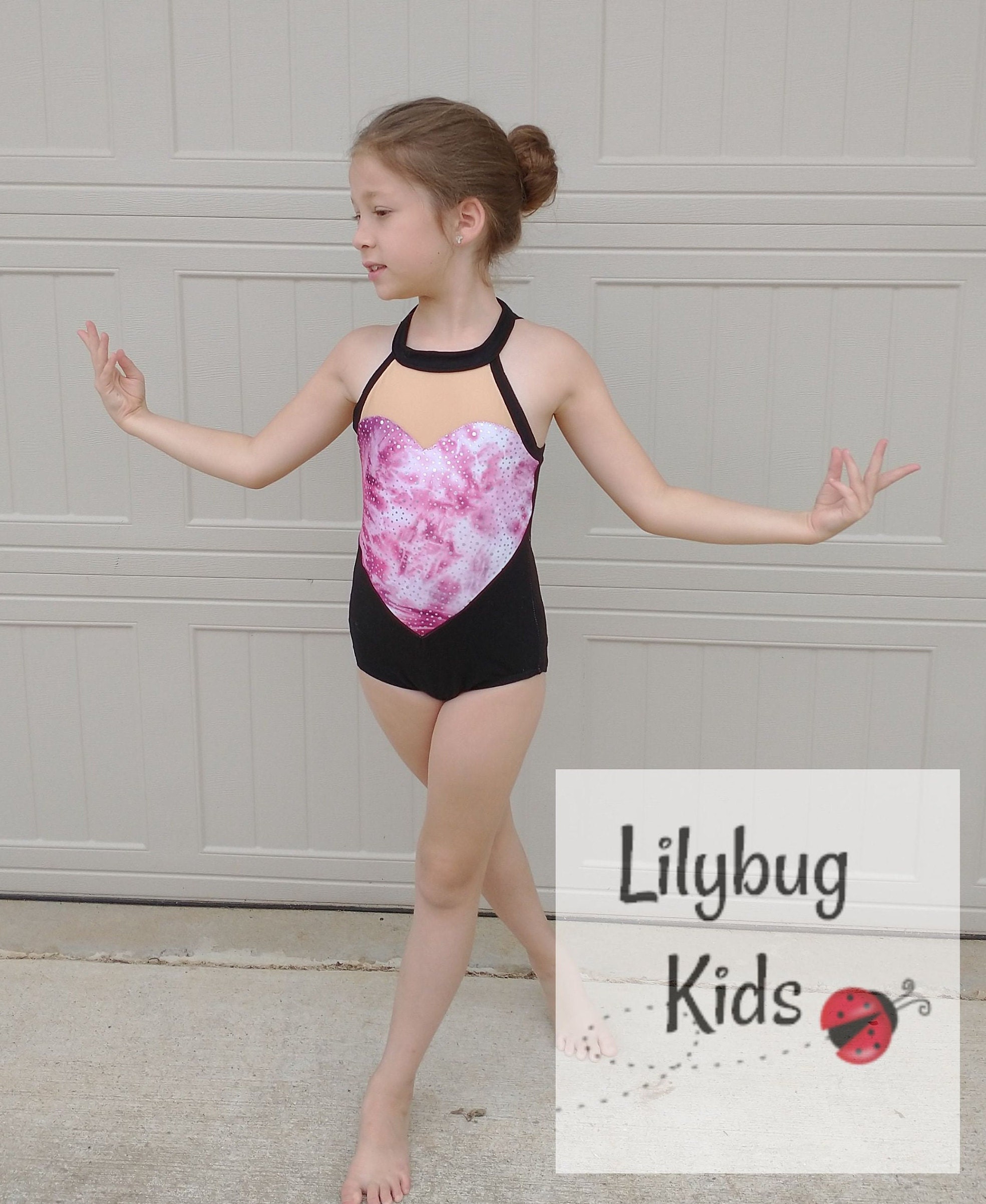 Gymnastics Leotards for Little Girls Sparkly One-Piece Colorful Rainbow Athletic Leotards 2-12 Years