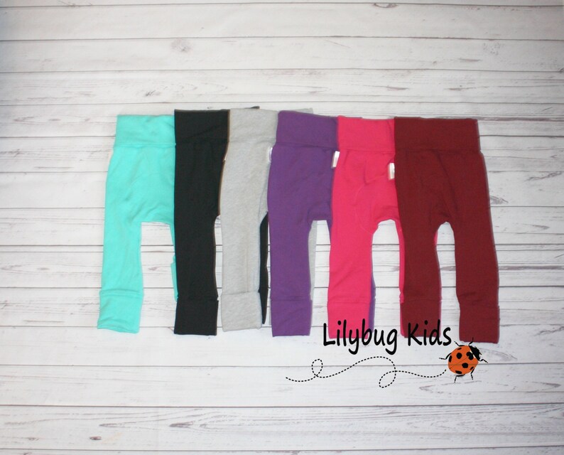 Solid Color Maxaloones, grow with me baby pants, cloth diaper pants image 3