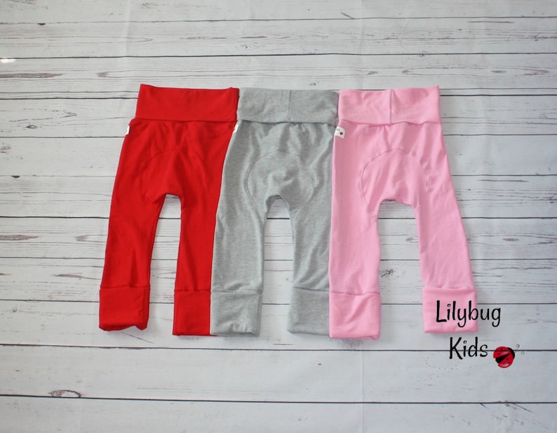 Solid Color Maxaloones, grow with me baby pants, cloth diaper pants image 2
