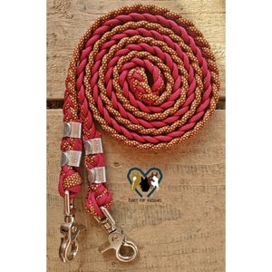 Burgundy and Orange Diamond Basic Reins
