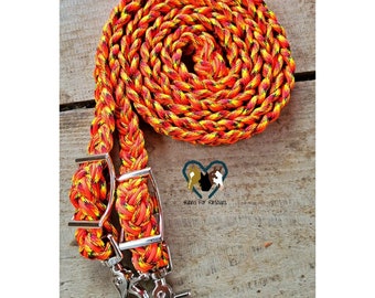 Orange Firestorm Adjustable Reins