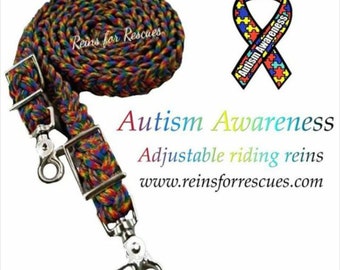 Autism Awareness Adjustable Riding Reins