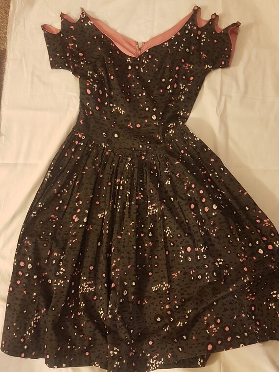 TRUE VINTAGE Off The Shoulder Black Party Dress