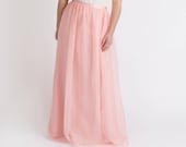 ROSE Chiffon Maxi Skirt, Bridesmaid Skirt, Any Size , Any Length, Any Color. Sash Is Additional Charge.
