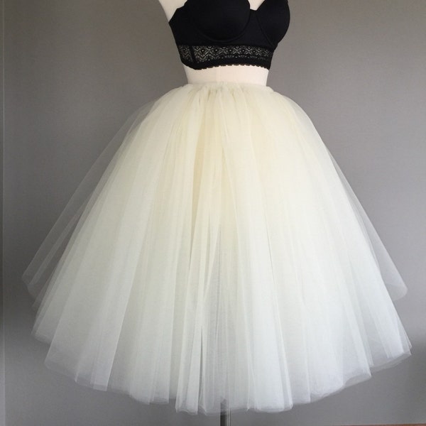 Jupe en tulle IVORY LIGHT, Tutu adulte, toute taille, toute longueur, n’importe quelle couleur