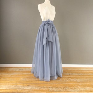 PLATINUM Chiffon Bridesmaid Maxi Skirt, Any Size, Any Length, Any Color ...