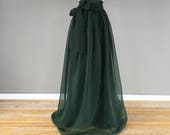 EMERALD chiffon skirt, any length and color Bridesmaid skirt, floor length, empire waist chiffon skirt, SASH is additional charge!
