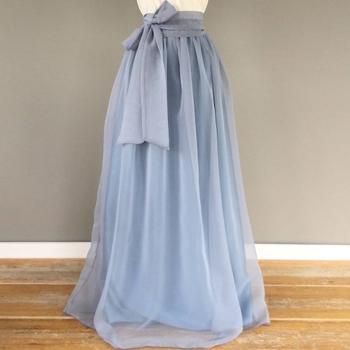 BLUESTONE Chiffon Maxi Skirt Bridesmaid Skirt Any Size Any - Etsy