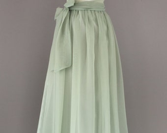 sage green chiffon skirt