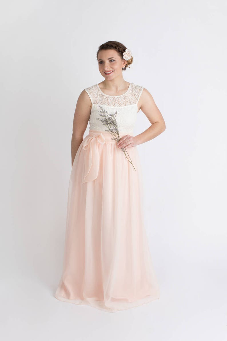 WINTER MELON Chiffon Maxi Skirt, Bridesmaid Skirt, Any Size , Any Length, Any Color. Sash Is Additional Charge. image 5