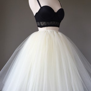 LIGHT IVORY Tulle Skirt, Adult Tutu, Any Size, Any Length, Any Color image 1