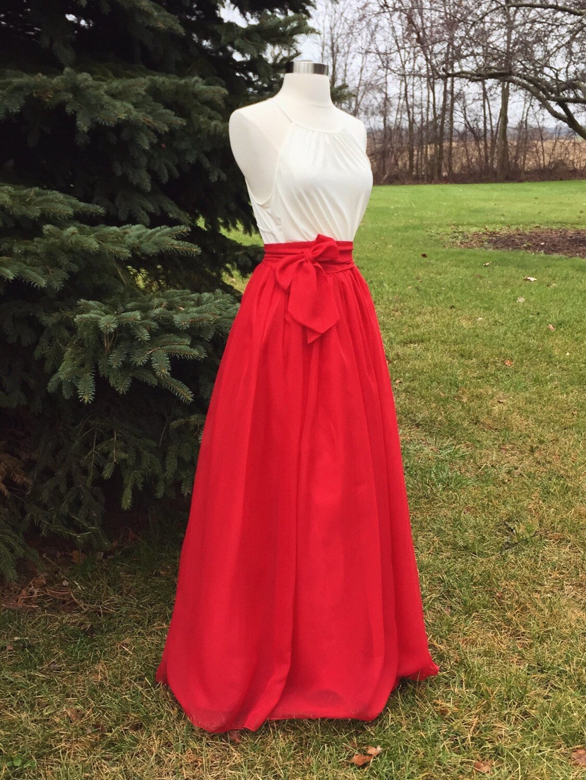 Red Chiffon skirt any length and color Bridesmaid skirt | Etsy