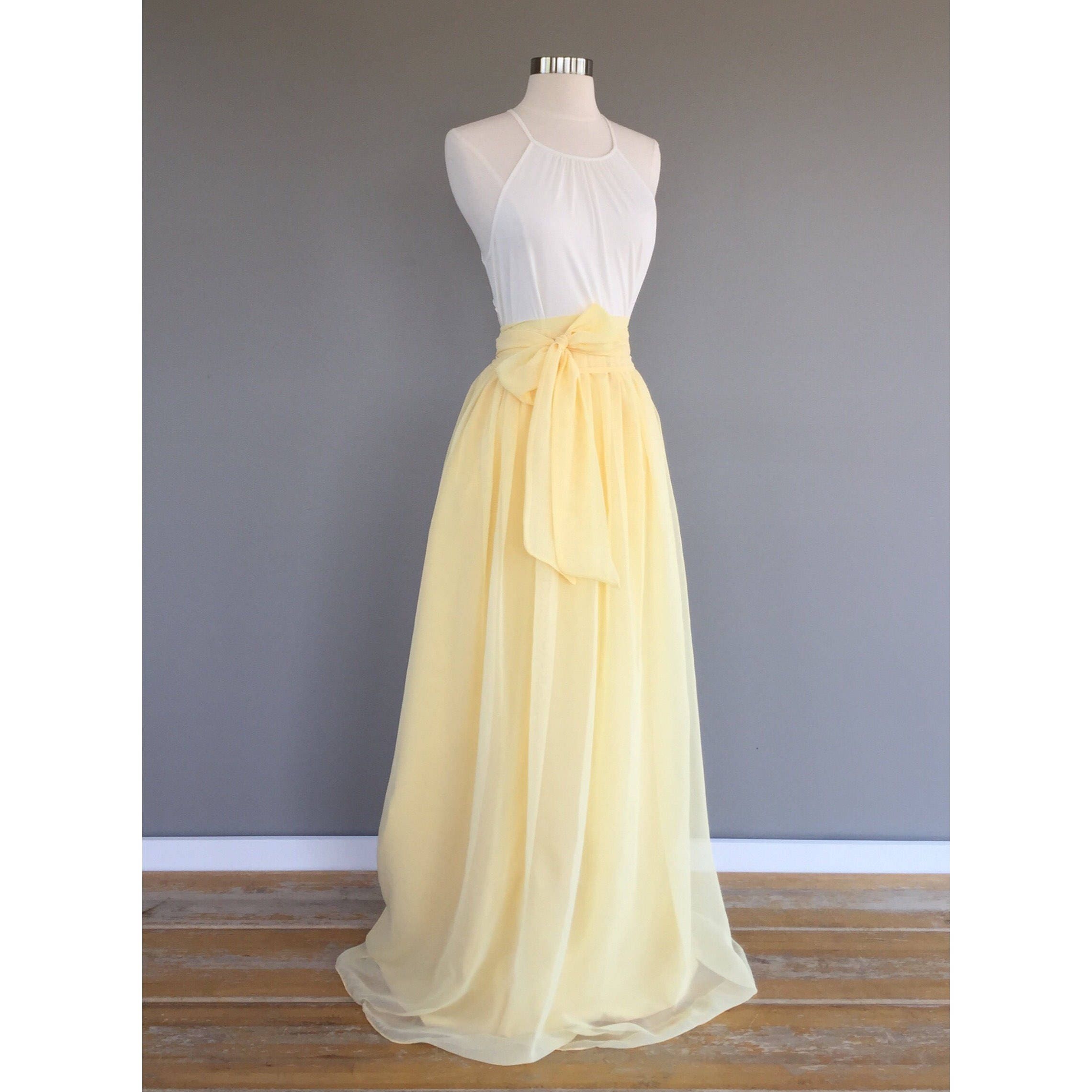 CANARY chiffon skirt any length and color Bridesmaid skirt | Etsy