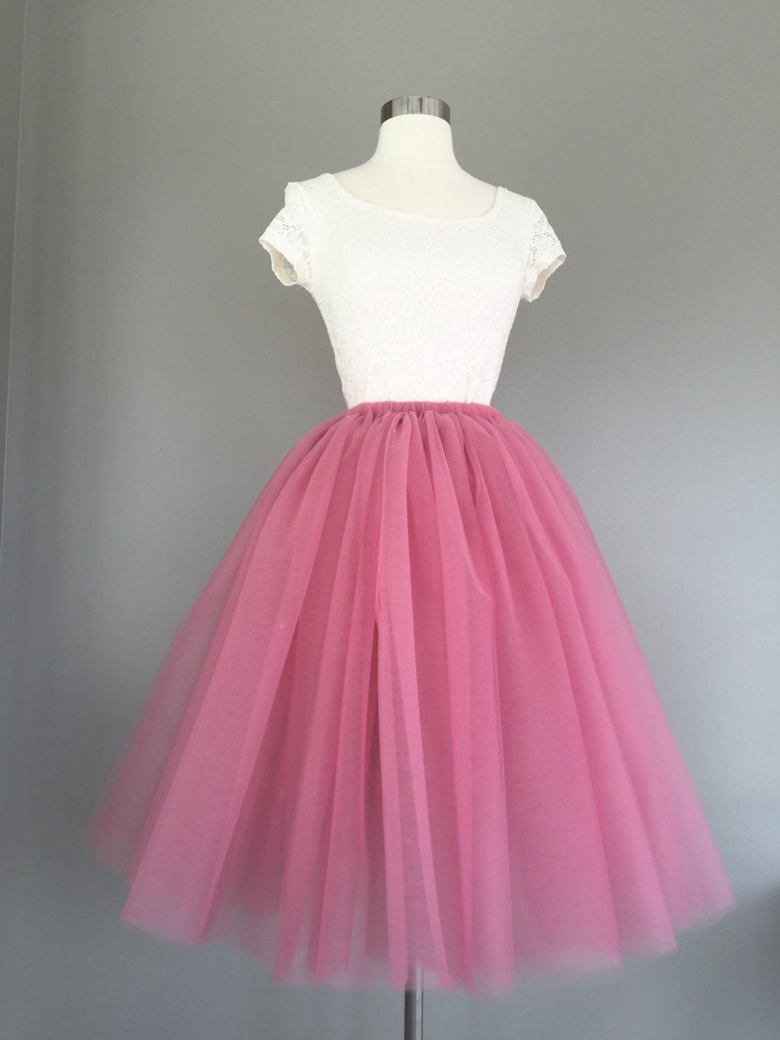 Dusty Rose Tulle Skirt, Adult Tutu, Any Size, Any Length, Any Color
