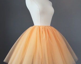 PEACH Tulle Skirt, Adult Tutu, Any Size, Any Length, Any Color