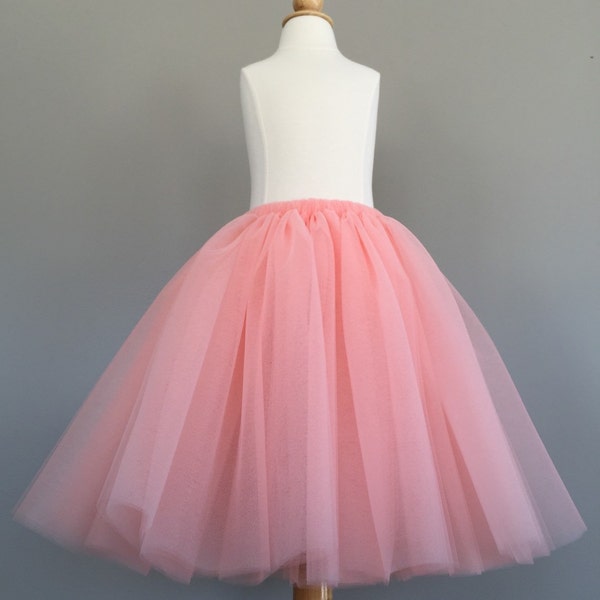 BLUSH Tulle Skirt, Flower Girl Tutu, Any Size, Any Length, Any Color