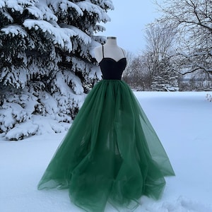 EMERALD Tulle Maxi Skirt, Any Size, Any Length, Any Color image 9