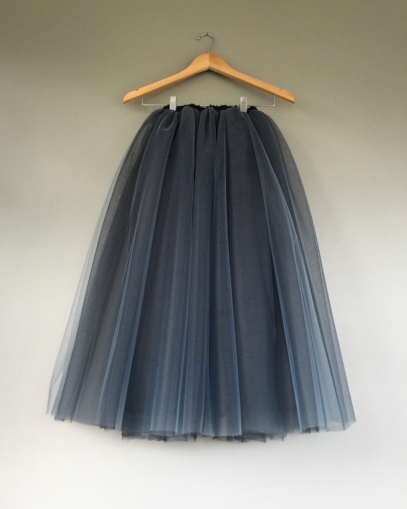 tea length black tulle skirt