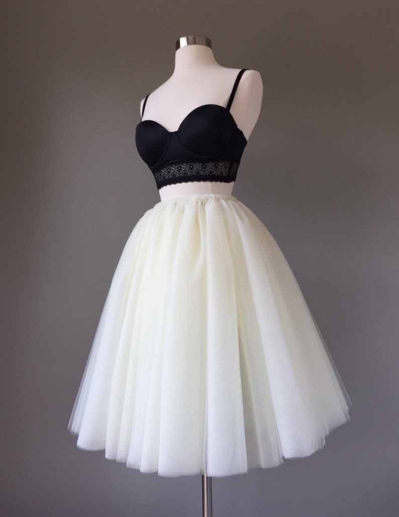 LIGHT IVORY Tulle Skirt Adult Tutu Any Size Any Length Any image 4