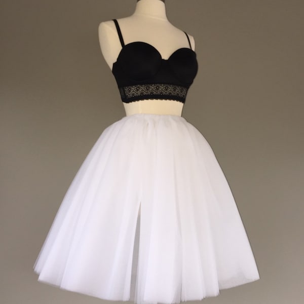 WHITE Tulle Skirt, Adult Tutu, Any Size, Any Length, Any Color