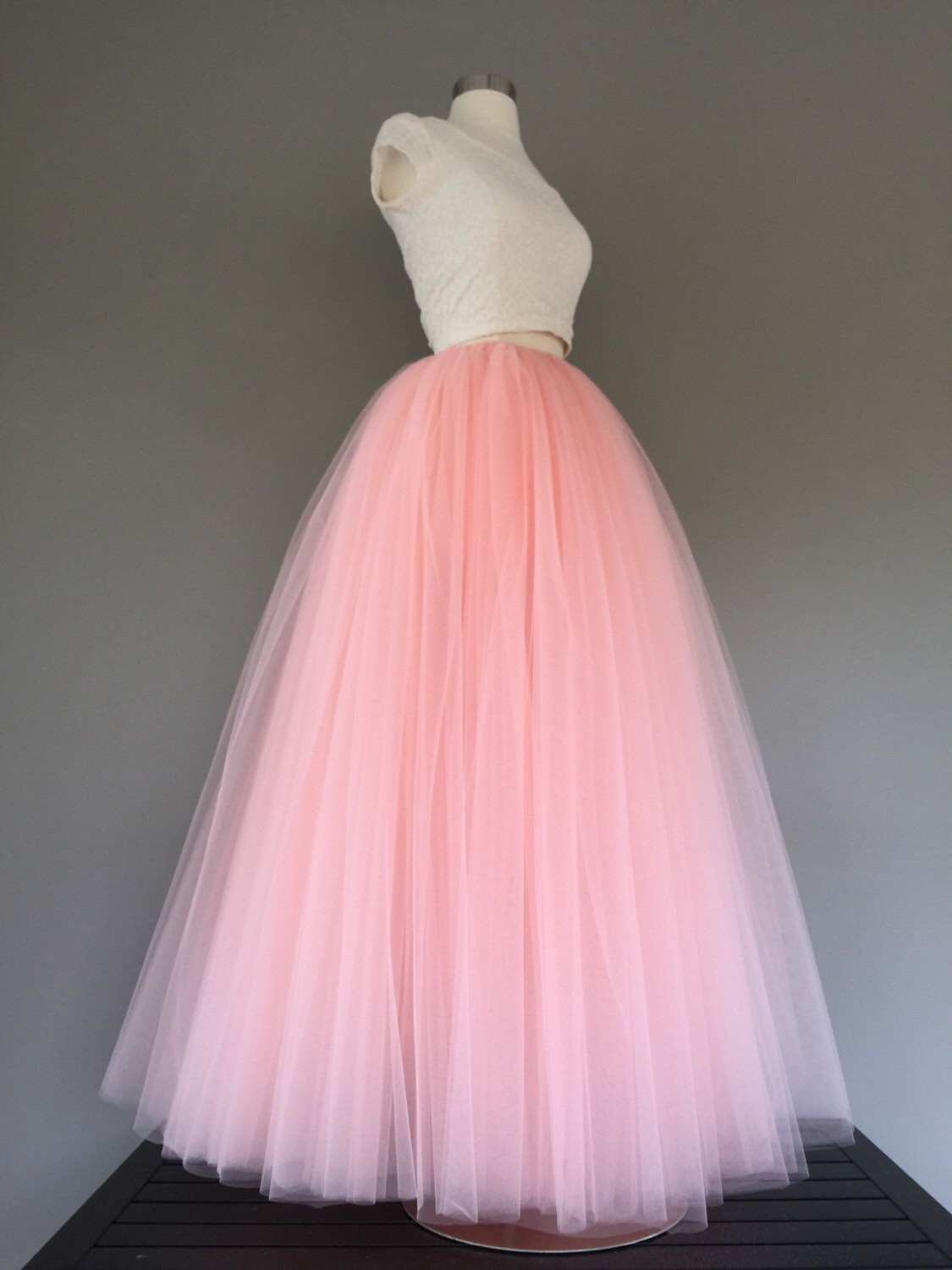 Tulle skirt floor length tulle skirt blush tulle skirt Etsy