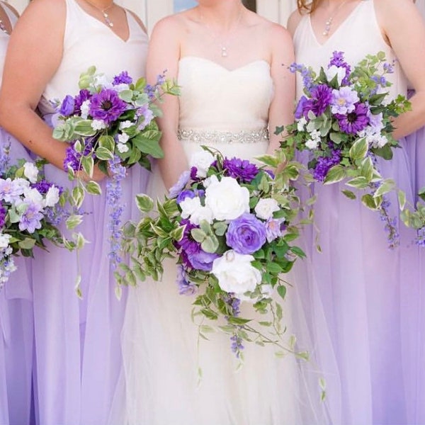 CAPRI IRIS Chiffon Maxi Skirt, Bridesmaid Skirt, Any Size , Any Length, Any Color. Sash Is Additional Charge.