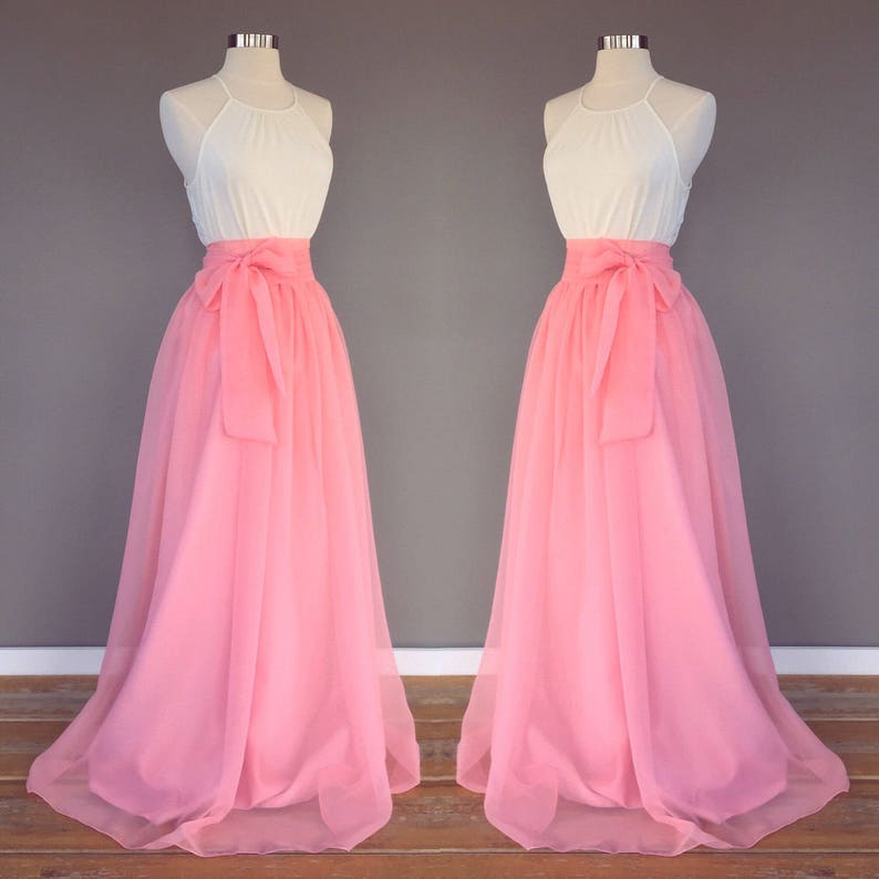 Rose chiffon skirt any length and color Bridesmaid skirt | Etsy