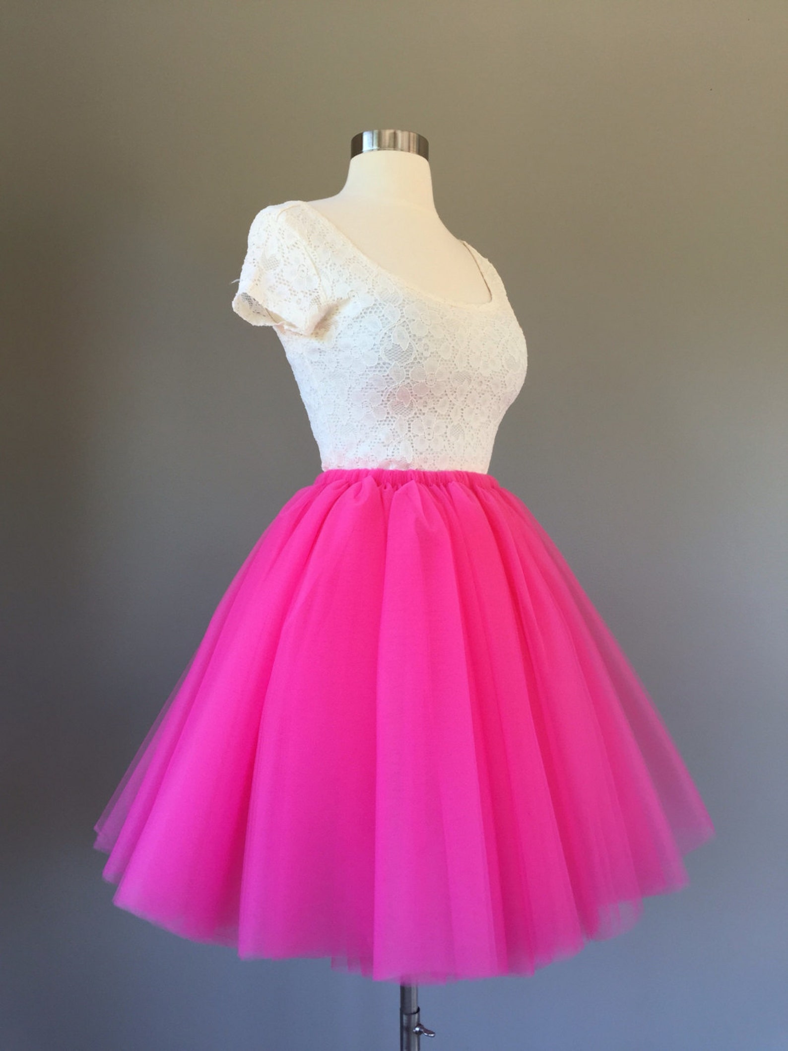 Tulle skirt adult tutu hot pink tutu pink tulle skirt Etsy
