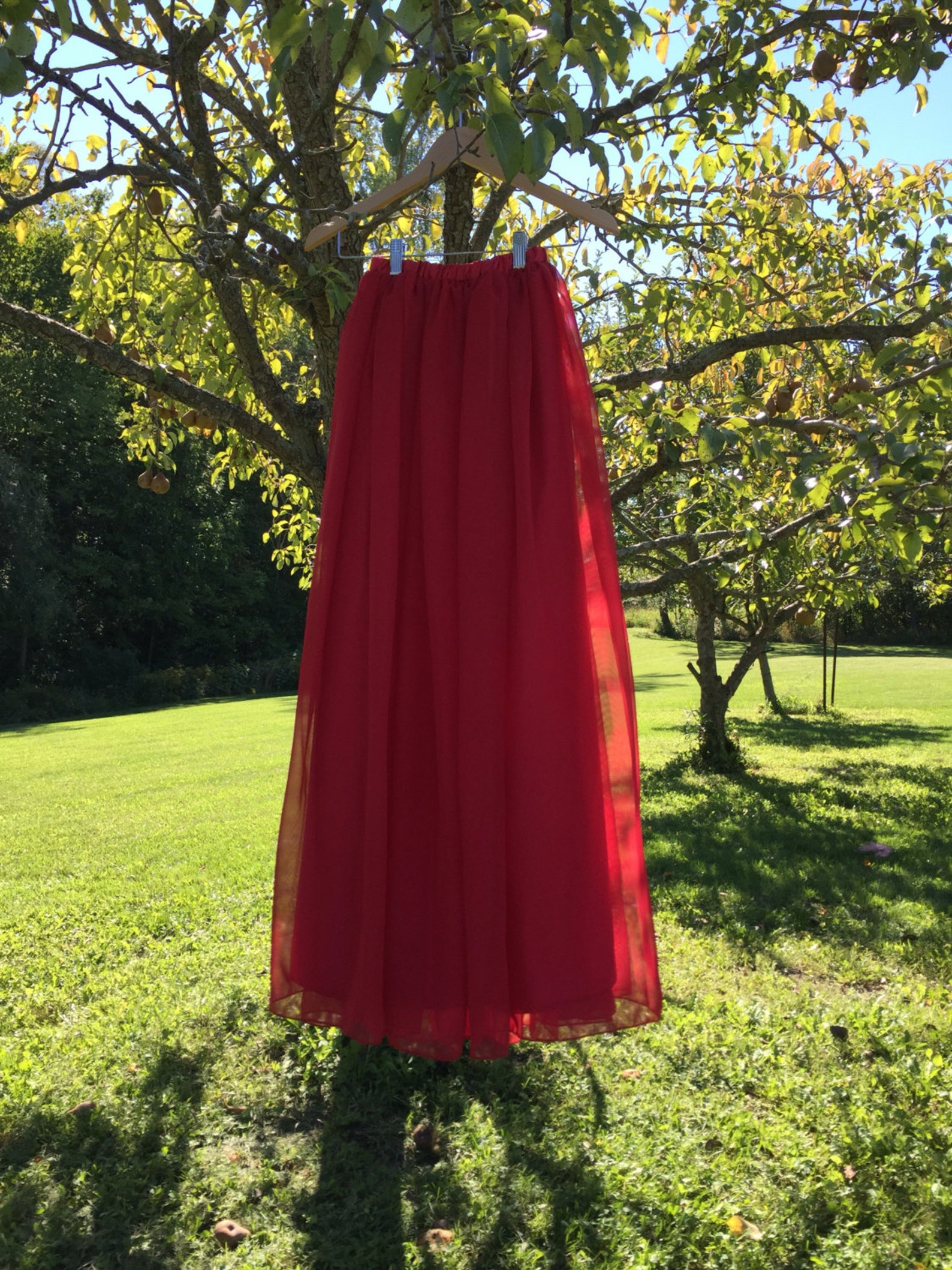 Red Chiffon Skirt Any Length and Color Bridesmaid Skirt Etsy