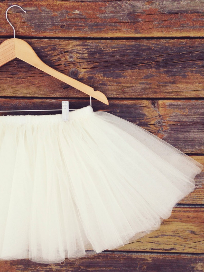 WHITE Tulle Skirt, Adult Tutu, Any Size, Any Length, Any Color image 2