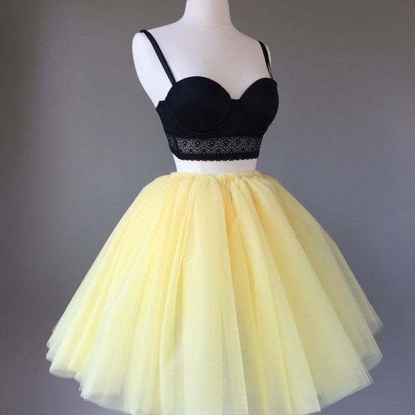 Pale Yellow Tulle Skirt - Adult Bachelorette Tutu- adult tutu, adult tulle skirt