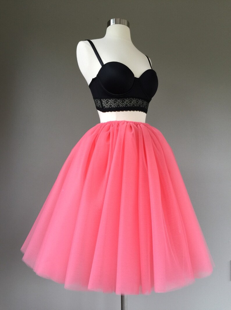 coral tulle table skirt