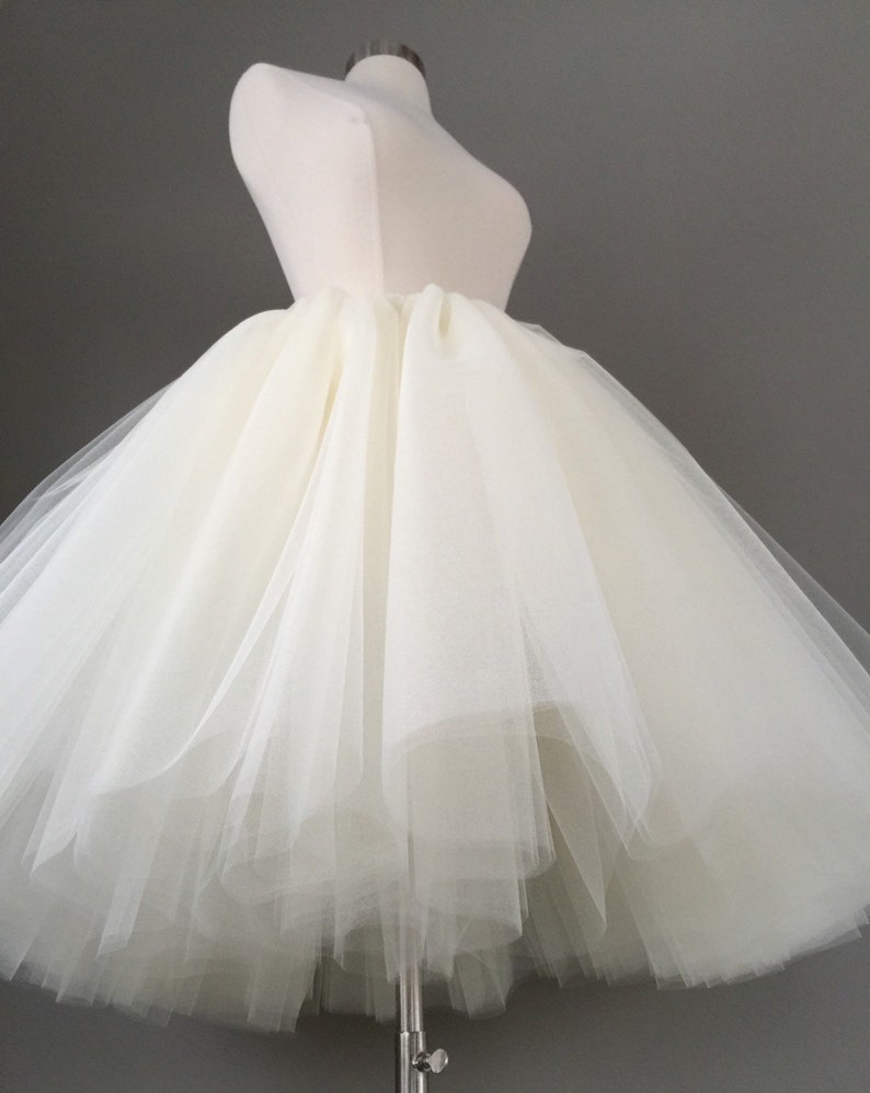 WHITE Tulle Skirt Adult Tutu Any Size Any Length Any Color image 5