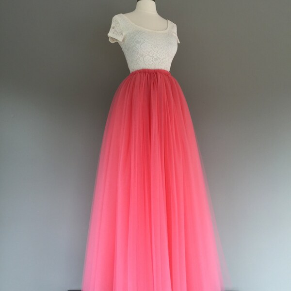 Long Tulle Skirt Brown main image 1