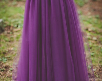 EGGPLANT Tulle Skirt, Adult Tutu, Any Size, Any Length, Any Color