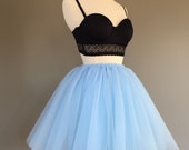 SKY BLUE tulle skirt, adult tutu, bridesmaid tulle skirt, light blue tulle skirt, cinderella tutu- custom any length