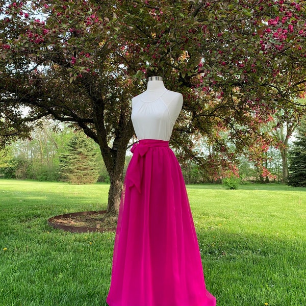 Chiffon Maxi Skirt - Etsy