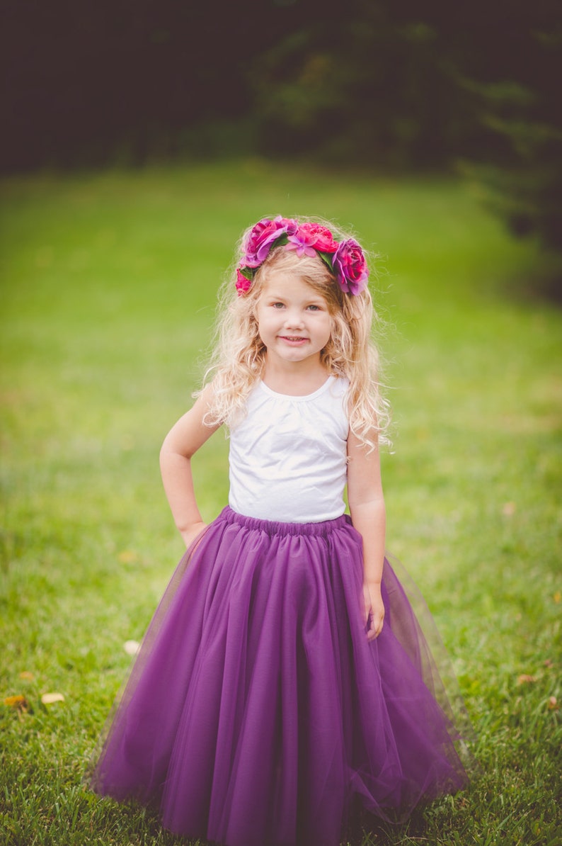 EGGPLANT Flower Girl Tutu, Any Color, Any Size, Any Length image 1