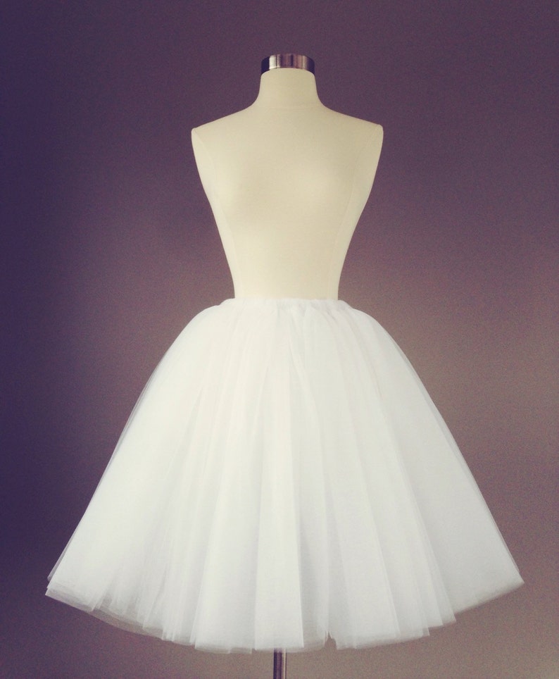 WHITE Tulle Skirt Adult Tutu Any Size Any Length Any Color image 4