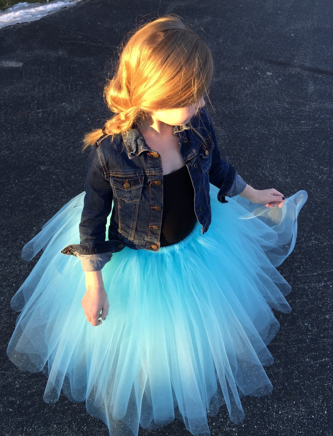 Flower girl tutu long tulle skirt aqua tutu long tulle Etsy