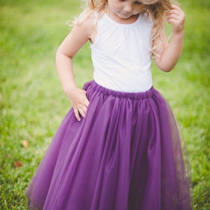 EGGPLANT Flower Girl Tutu, Any Color, Any Size, Any Length image 2