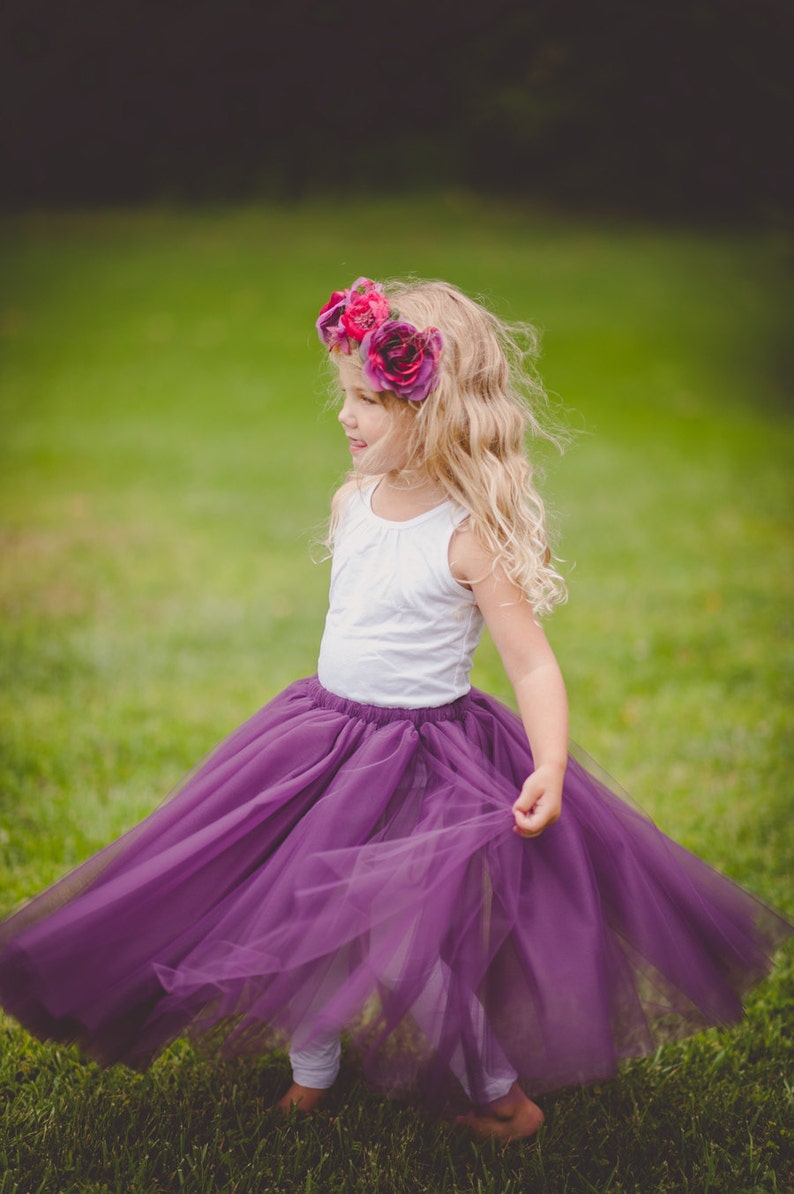 EGGPLANT Flower Girl Tutu, Any Color, Any Size, Any Length image 3