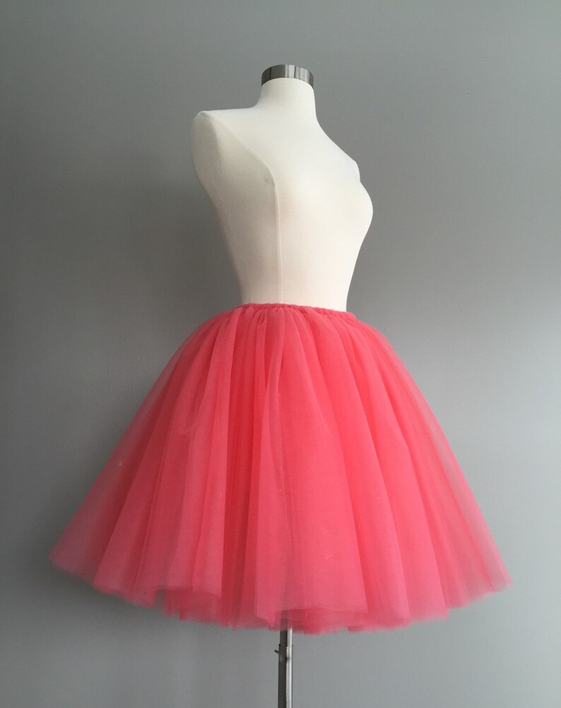 coral tulle table skirt