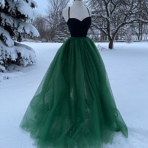 EMERALD Tulle Maxi Skirt, Any Size, Any Length, Any Color image 6