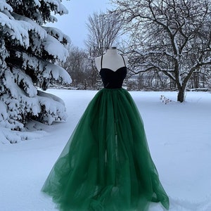 EMERALD Tulle Maxi Skirt, Any Size, Any Length, Any Color image 8