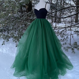 EMERALD Tulle Maxi Skirt, Any Size, Any Length, Any Color image 7