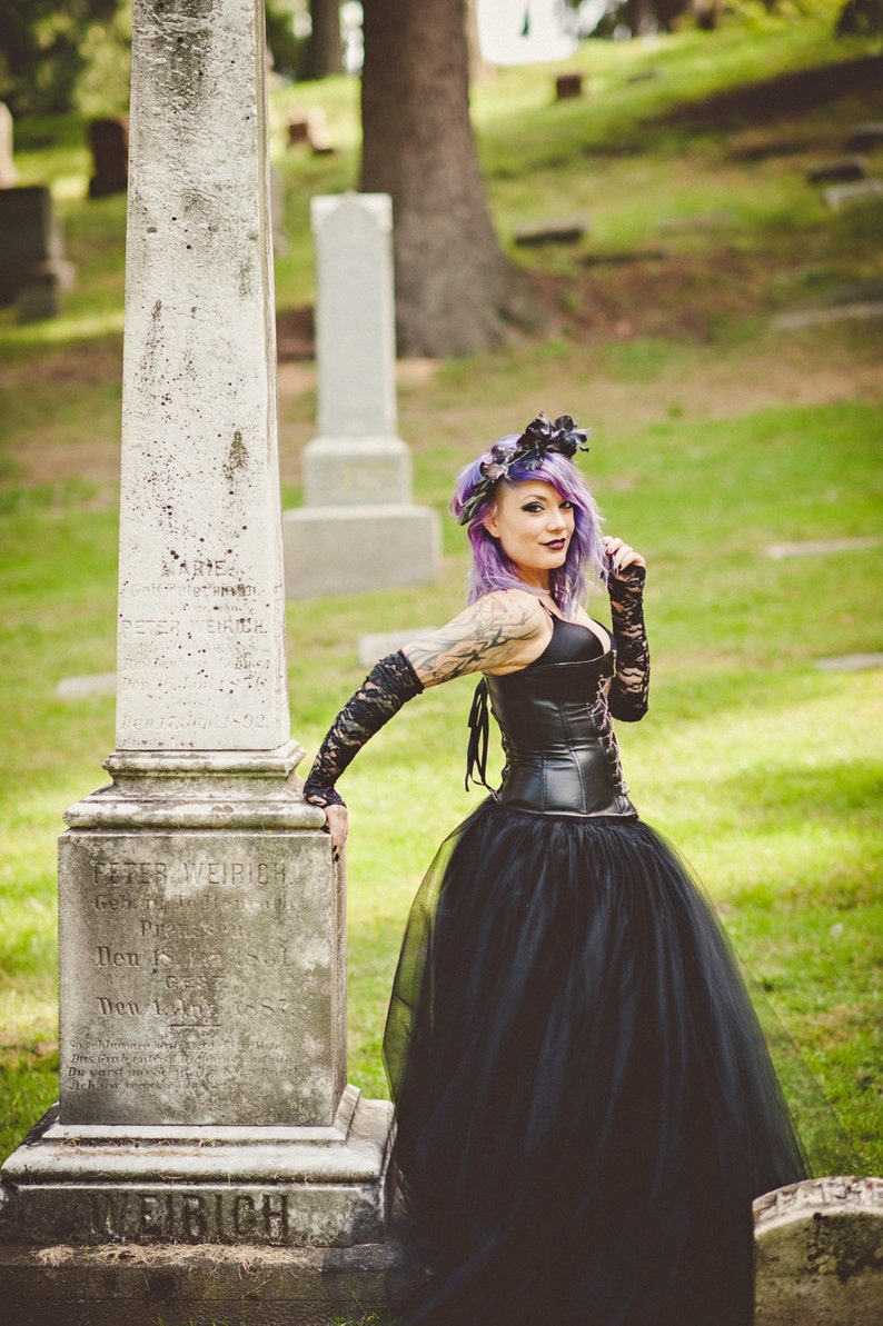 Black floor length tulle skirt Clearance