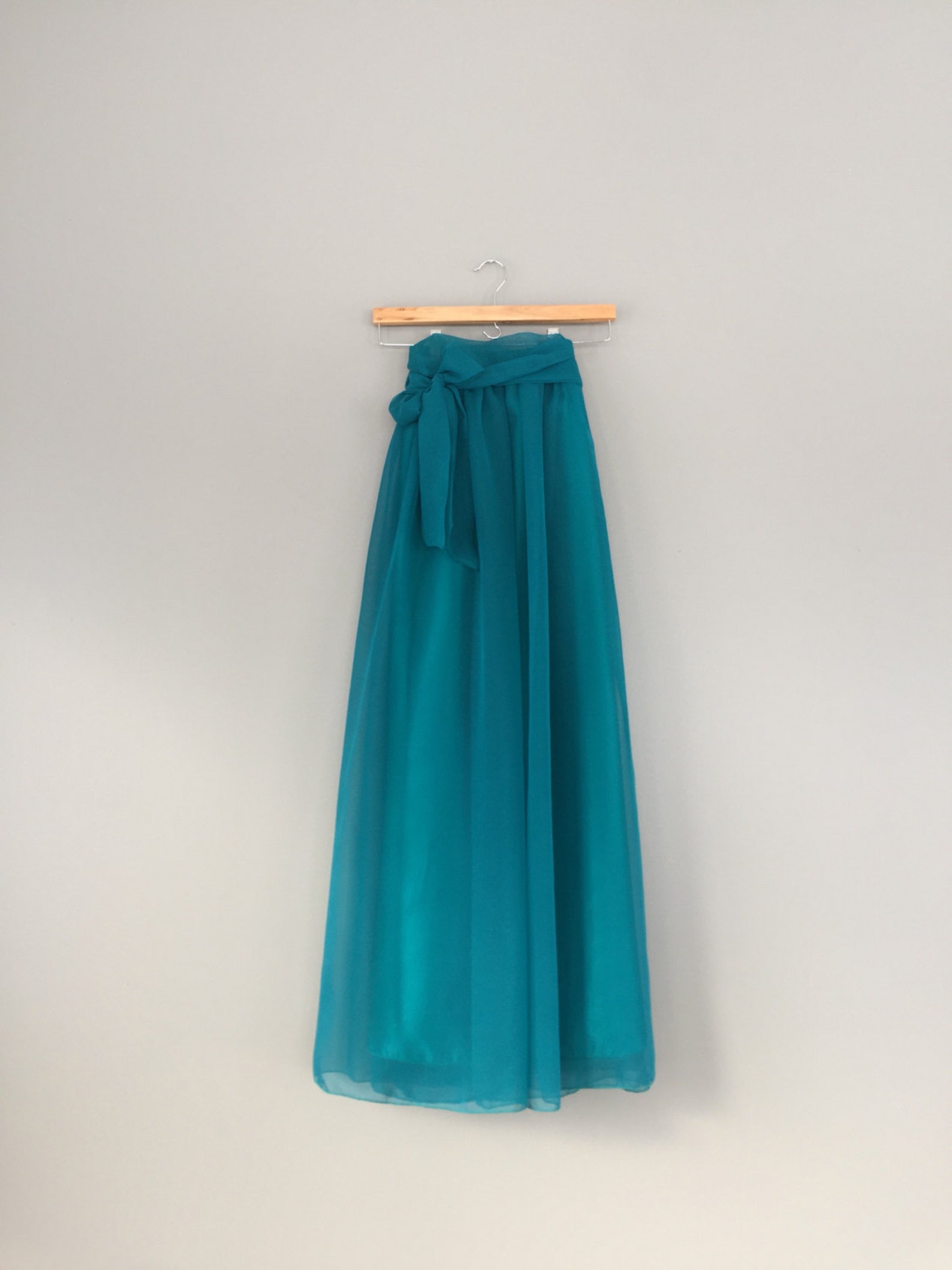 BLUE TEAL Chiffon Maxi Skirt Bridesmaid Skirt Any Size Any Etsy