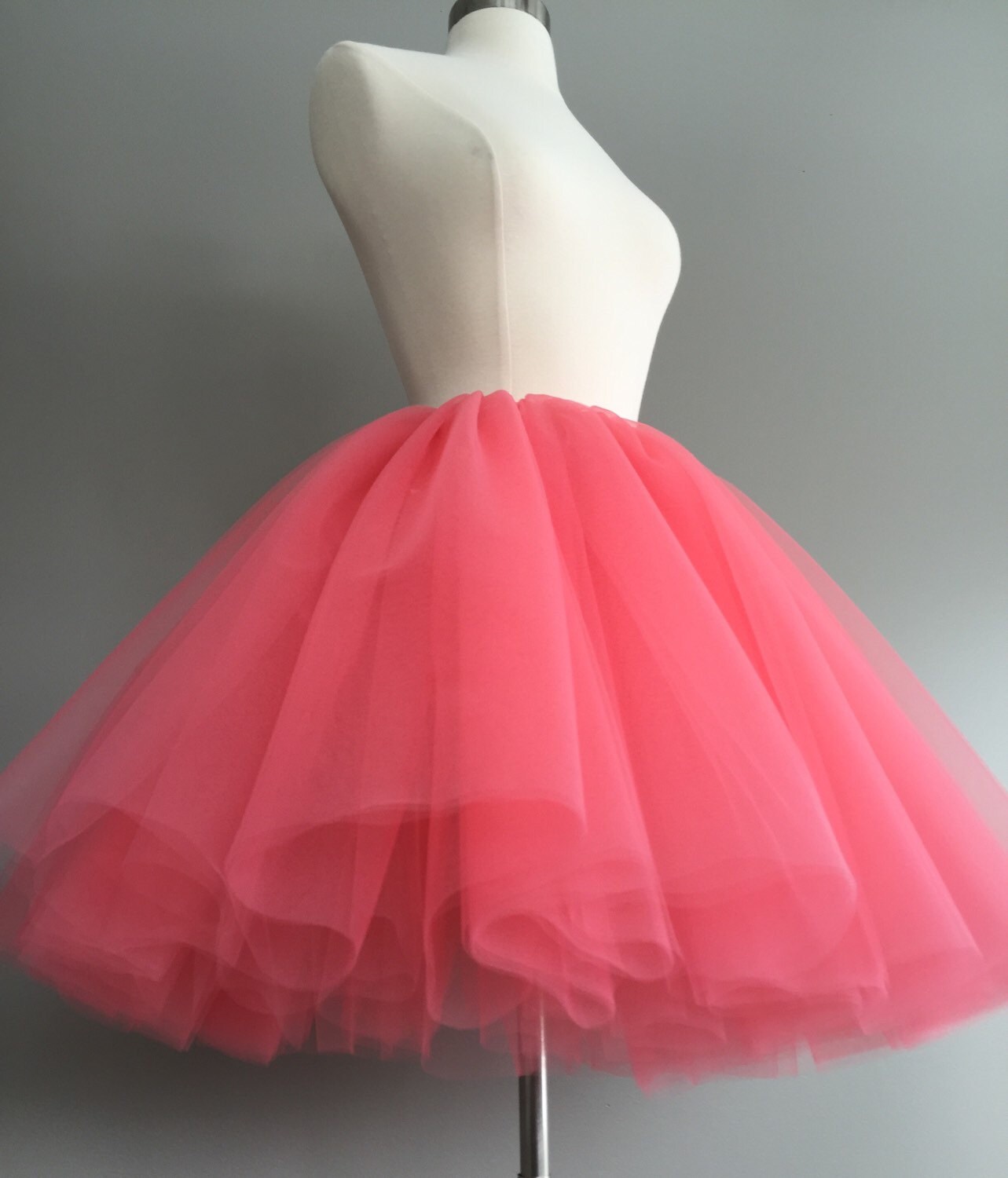 coral tulle table skirt